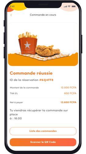 Commande réussie dans l'application